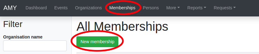 AMY add new membership